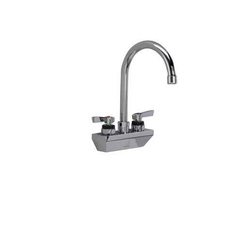 Component Hardware KL45-4002-RE1 4" Centers Stainless Steel Gooseneck Spout Compression Wall Mount Encore Faucet