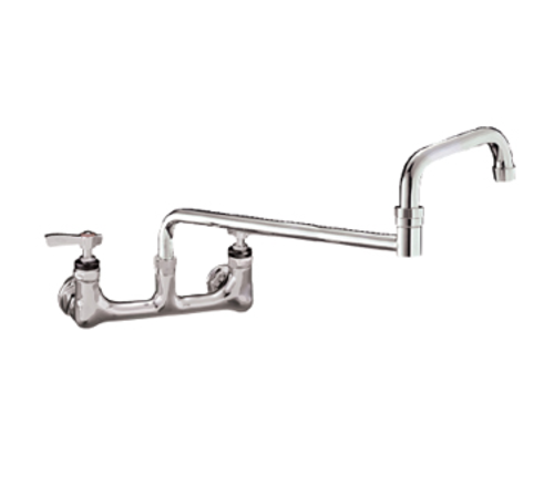 Component Hardware KL54-8024-SE1 8" Centers Stainless Steel Double Joint Spout Compression Wall Mount Encore Faucet