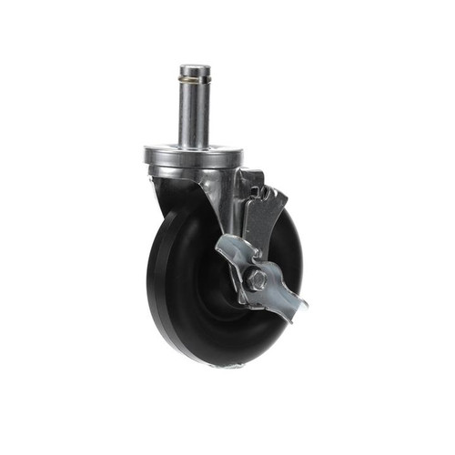 Component Hardware C99-1051 5" Dia. Black Polyolefin Stem Caster
