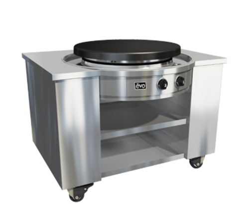 Evo America 10-0054-DCS-LP 50" W Black Seasoned Steel Outdoor Use Liquid Propane Evo Affinity 30G DCS Commercial Series Freestanding Cooking Station - 37,638 BTU