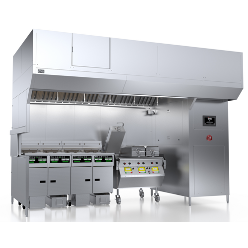 Evo America 10-7112-OC 148" W Stainless Steel Wall Type 5-Stage Filtration Event Open Canopy Hood