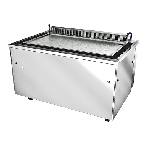 Evo America 10-0148-EVT 59.14" W Black Granite Rectangular Steel Floor Model Evo Event 48E Full Metal Surround Cooking Station - 208 Volts