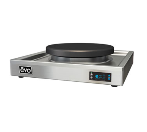 Evo America 10-0030-EL 29" W Black Seasoned Steel Electric Countertop Evo Centric 20E Commercial Series Cooktop with Case - 120 Volts