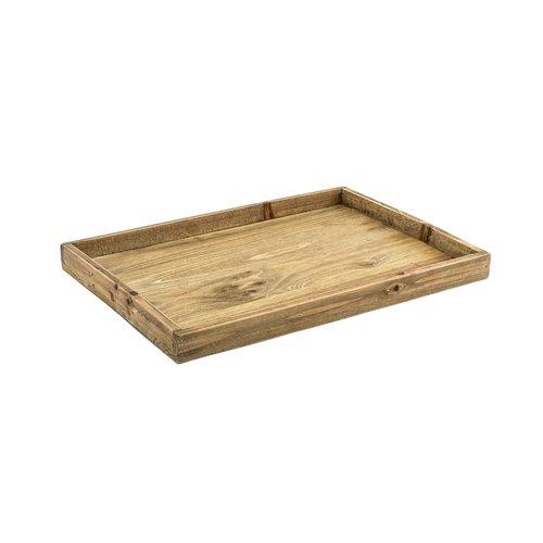 FOH RRT005NAW21 19" W Bamboo Rectangle Rustic Wood Tray