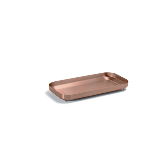 FOH RTR030RGS22 4.25" W Rose Gold Rectangular Stainless Steel Amenity Tray