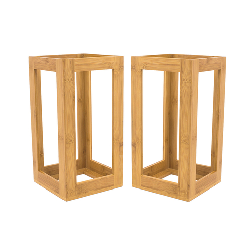 FOH BRI010BBB28 6.5" W Brown Wood Square Buffetware Display Riser