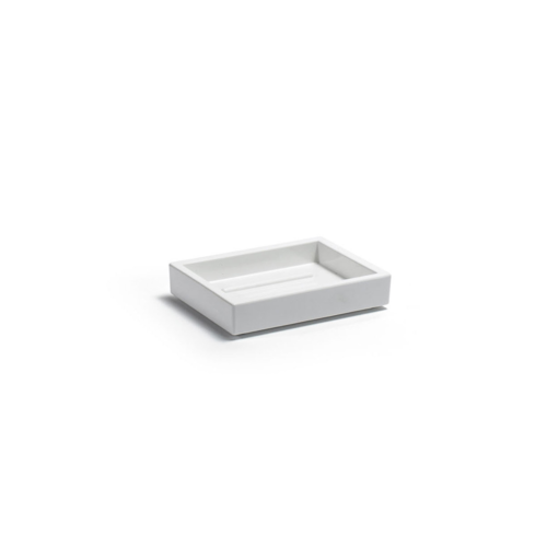 FOH RSD010WHT13 3.25" W Rectangular Composite Snow Soap Dish