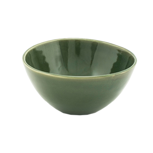 FOH DBO154GRP21 42 Oz. Leek Round Porcelain Kiln Bowl