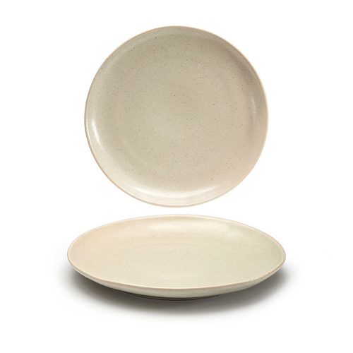 FOH DOS029MUP22 11" Dia. Mushroom Round Porcelain Kiln Plate