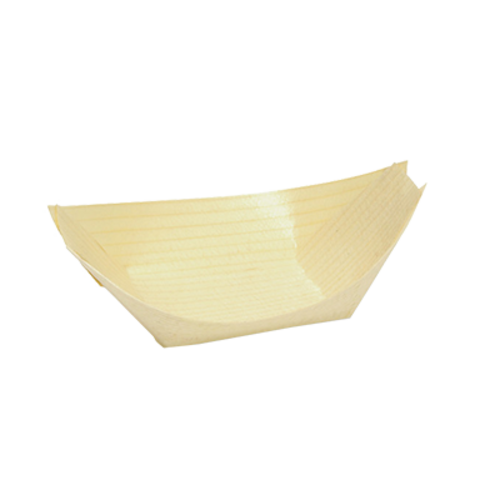 FOH DSD053NAW28 2.5 Oz. Natural Wood Boat Servewise Disposable Boat