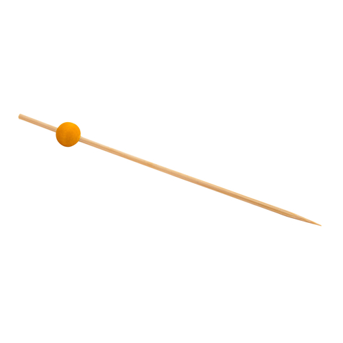 FOH AST014YEB83 4.5" Yellow Ball on Top Bamboo Servewise Disposable Picks