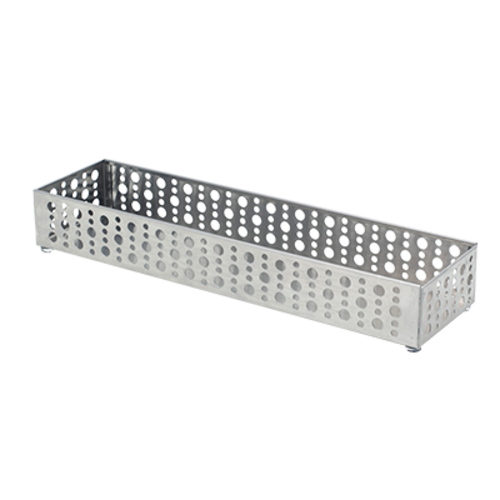 FOH BHO043BSS22 11" x 2.75" x 1.5" Gray Stainless Steel Streamlined Dots Jar Holder