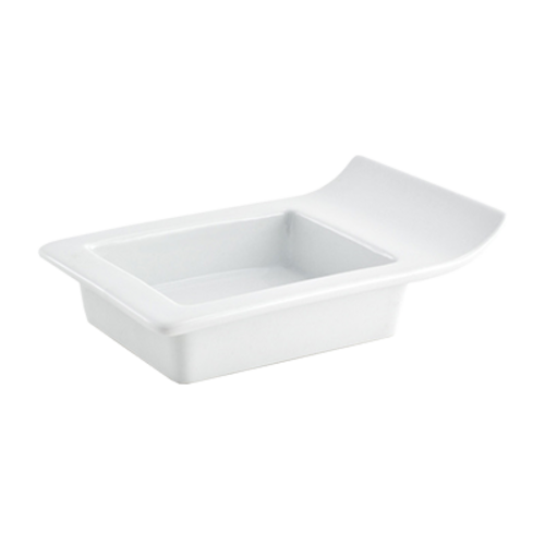 FOH DSD039WHP23 4 Oz. Rectangular Porcelain Nami Dish