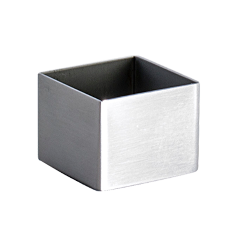 FOH DSD034BSS24 1 Oz. Square Brushed Stainless Steel Canvas Ramekin