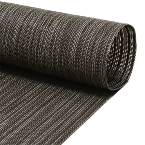 FOH XPM108BKV83 16" W Carbon Vinyl Rectangle Metroweave Placemat