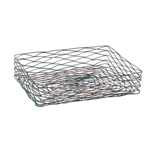 FOH BBK040PTI22 11" x 14" x 3" Powder-Coated Iron Rectangle Hand-Fused Patina Wireware Basket