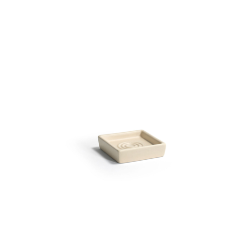 FOH RSD007GYC23 4" W Square Stone Resin Soap Dish