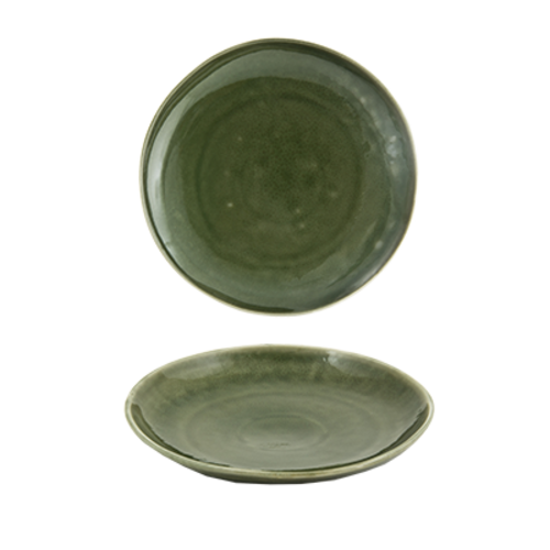 FOH DOS029GRP22 11" Dia. Leek Round Porcelain Kiln Plate