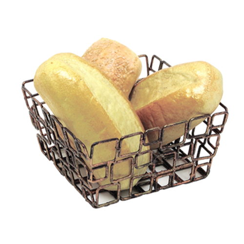 FOH BHO044GOI22 6" x 6" x 3" Food-Safe Painted Iron Square Link Design Wireware Coppered Link Basket