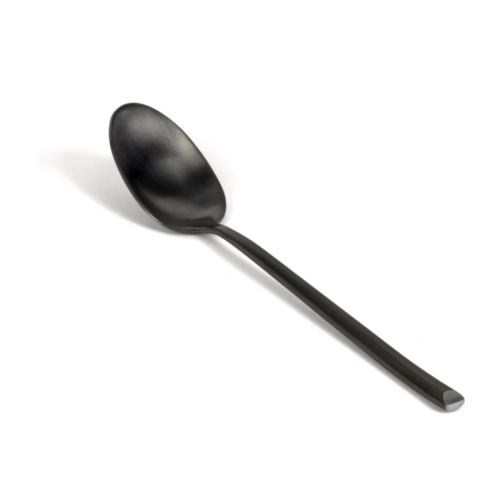 FOH FTS018BKS23 7" L Matte Black Stainless Steel Jasper Tea Spoon