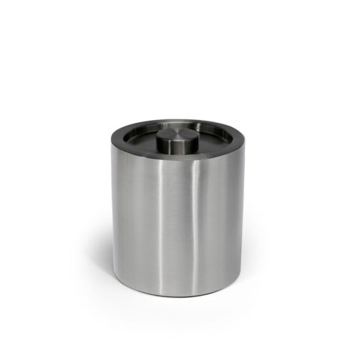 FOH RIB070BSS21 2 Qt. Silver Stainless Steel Round Ice Bucket with Lid