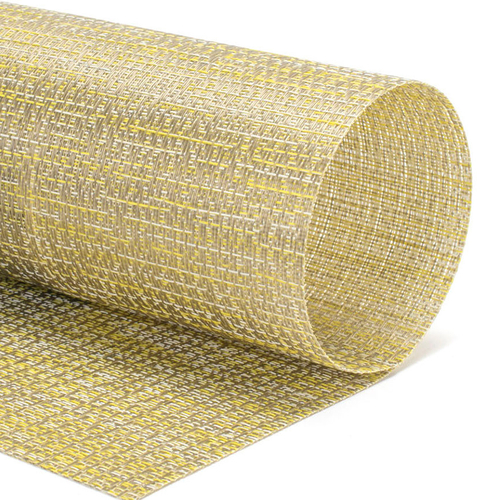 FOH XPM131YEV83 16" W Citrus Vinyl Rectangle Metroweave Placemat