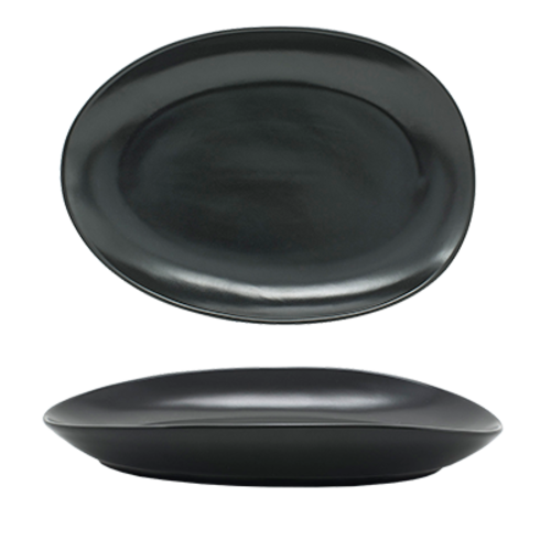 FOH DDP063BKP21 10" W Oval Porcelain Mussel Tides Plate