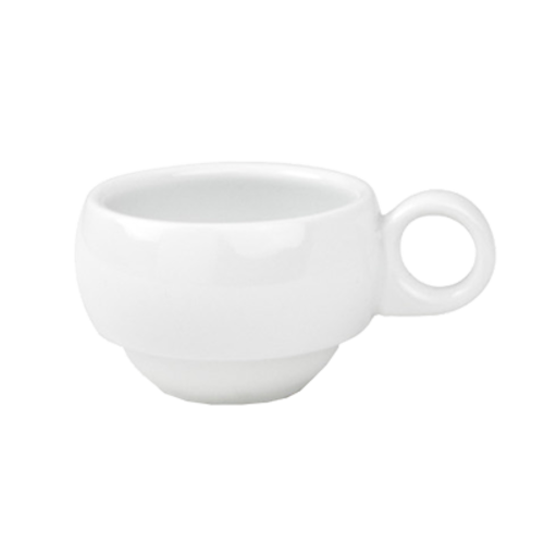 FOH DCS028WHP23 3 Oz. Round Porcelain Stackable Monaco Cup