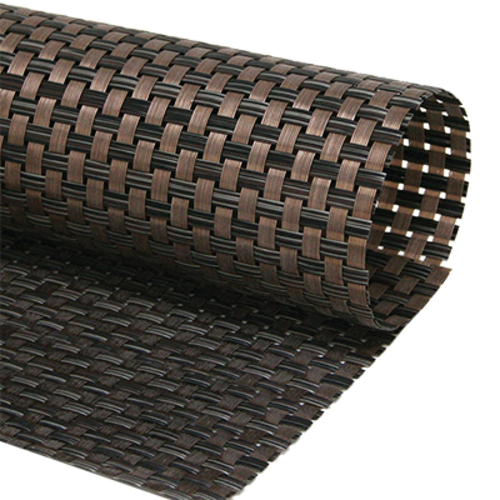 FOH RTL006COV83 12" W Copper Vinyl Rectangle Metroweave Placemat