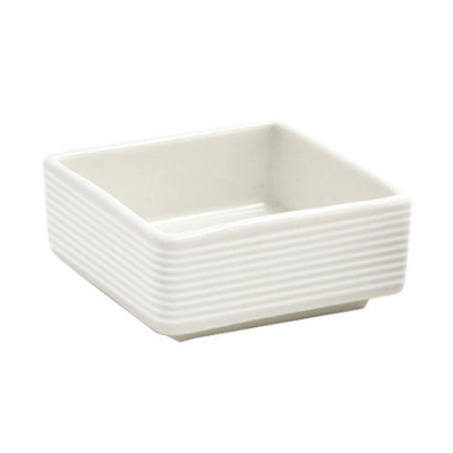 FOH TSH007BEP23 3 Oz. Square Porcelain Catalyst Spiral Dish