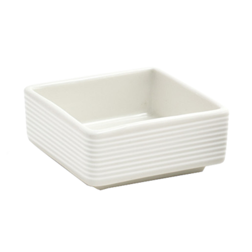FOH TSH007BEP23 3 Oz. Square Porcelain Catalyst Spiral Dish