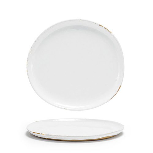 FOH DDP069WHP22 9" Dia. White Round Porcelain Artefact Plate