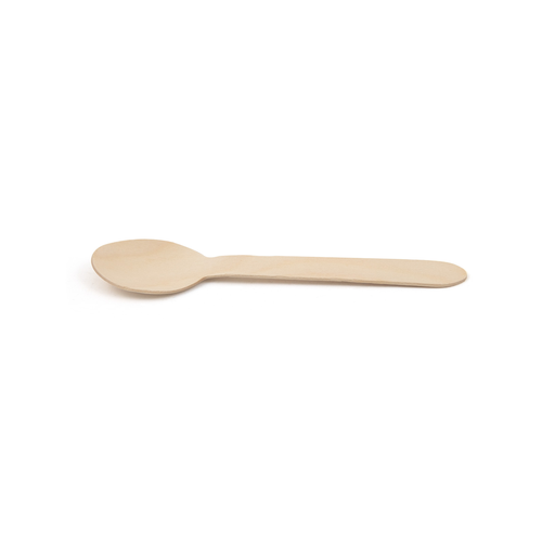 FOH FSS015NAW28 6.25" W Wood Servewise Disposable Spoon