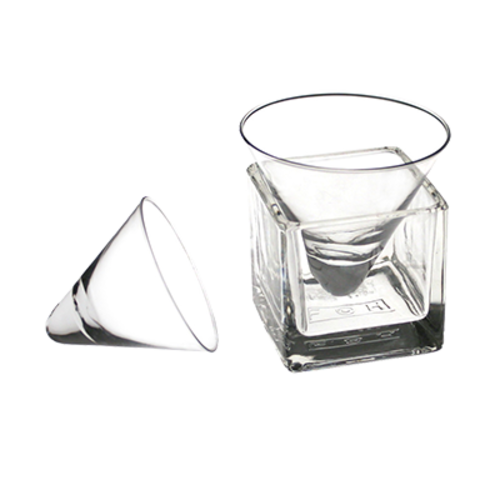 FOH ASA013CLG23 4 Oz. Round Glass Stemless Cone Dish