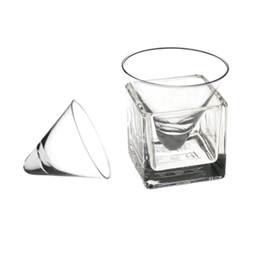 FOH ASA013CLG23 4 Oz. Round Glass Stemless Cone Dish
