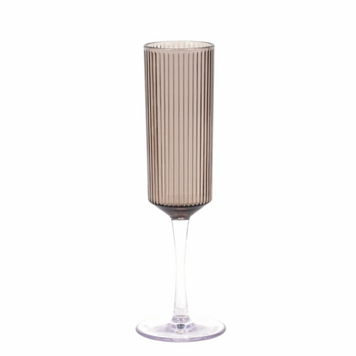 FOH ACH003GYT23 6 Oz. Gray Plastic Gatsby Champagne Flute Glass