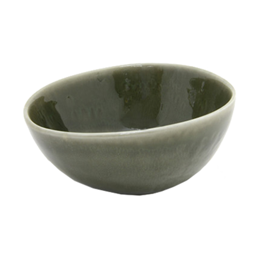 FOH DBO142GRP23 10 Oz. Leek Round Porcelain Kiln Bowl