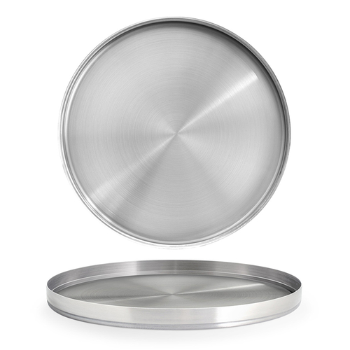 FOH DOS034BSS21 12.25" W Round Stainless Steel Soho Plate