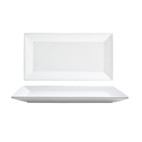 FOH DAP055WHP23 11" W Porcelain Rectangular Linear Design Kyoto Plate