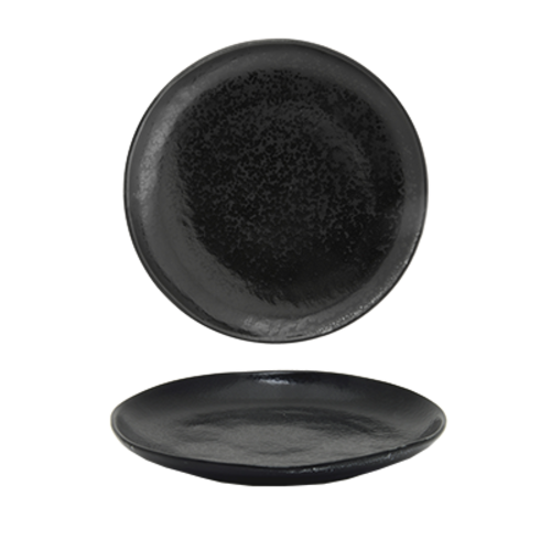 FOH DOS029BKP22 11" Dia. Pepper Round Porcelain Kiln Plate