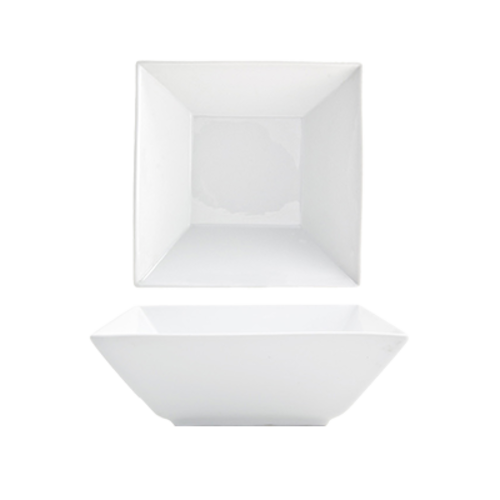 FOH BBO006WHP10 60 Oz. Square Porcelain Kyoto Bowl