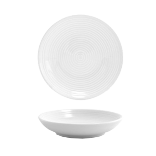 FOH DSD058WHP23 2.5 Oz. White Round Porcelain Spiral Dish