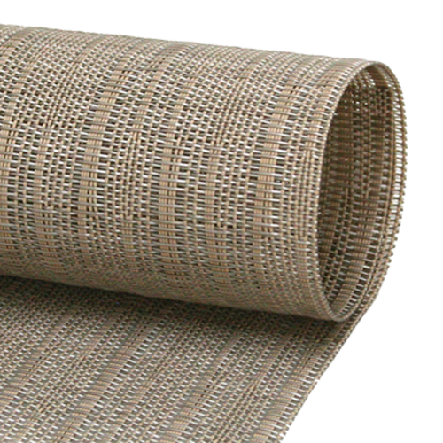 FOH XRU007TAV80 72" W x 14" D Rush Tan Woven Vinyl Metroweave Runner