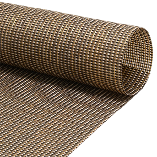 FOH XPM097GOV83 16" W Gold Vinyl Rectangle Metroweave Placemat