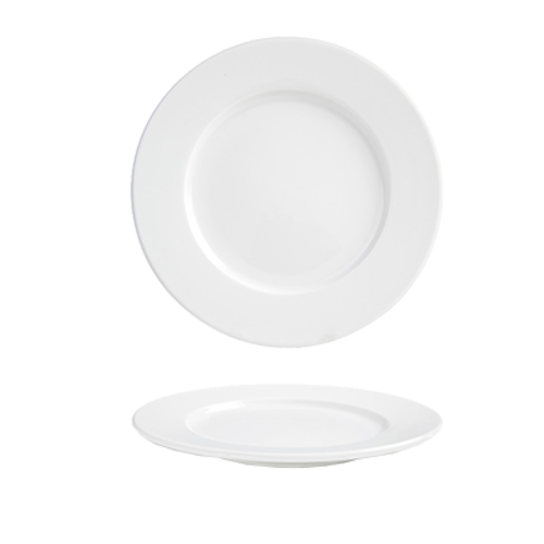 FOH DAP029WHP12 8.5" Dia. Porcelain Round Wide Monaco Plate
