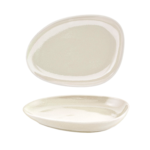 FOH DSP032BEP23 8" W Oval Porcelain Vanilla Bean Kiln Plate