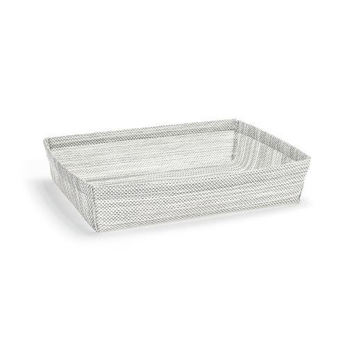 FOH BHO129GYV21 12.25" W x 9.5" D x 2.5" H Gray Woven Vinyl Rectangular 1/2 Size Metroweave Housing Only