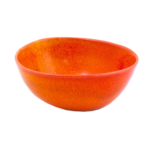 FOH DBO143ORP23 21 Oz. Blood Orange Round Porcelain Kiln Bowl