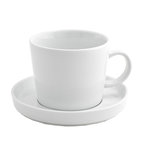 FOH DCS014WHP23 5.75" Dia. x 0.75" H White Porcelain Round Raised Rim Soho Saucer