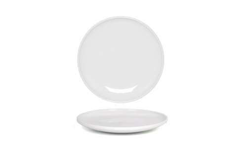 FOH DDP095WHP22 9" W White Round Porcelain Bevel Plate